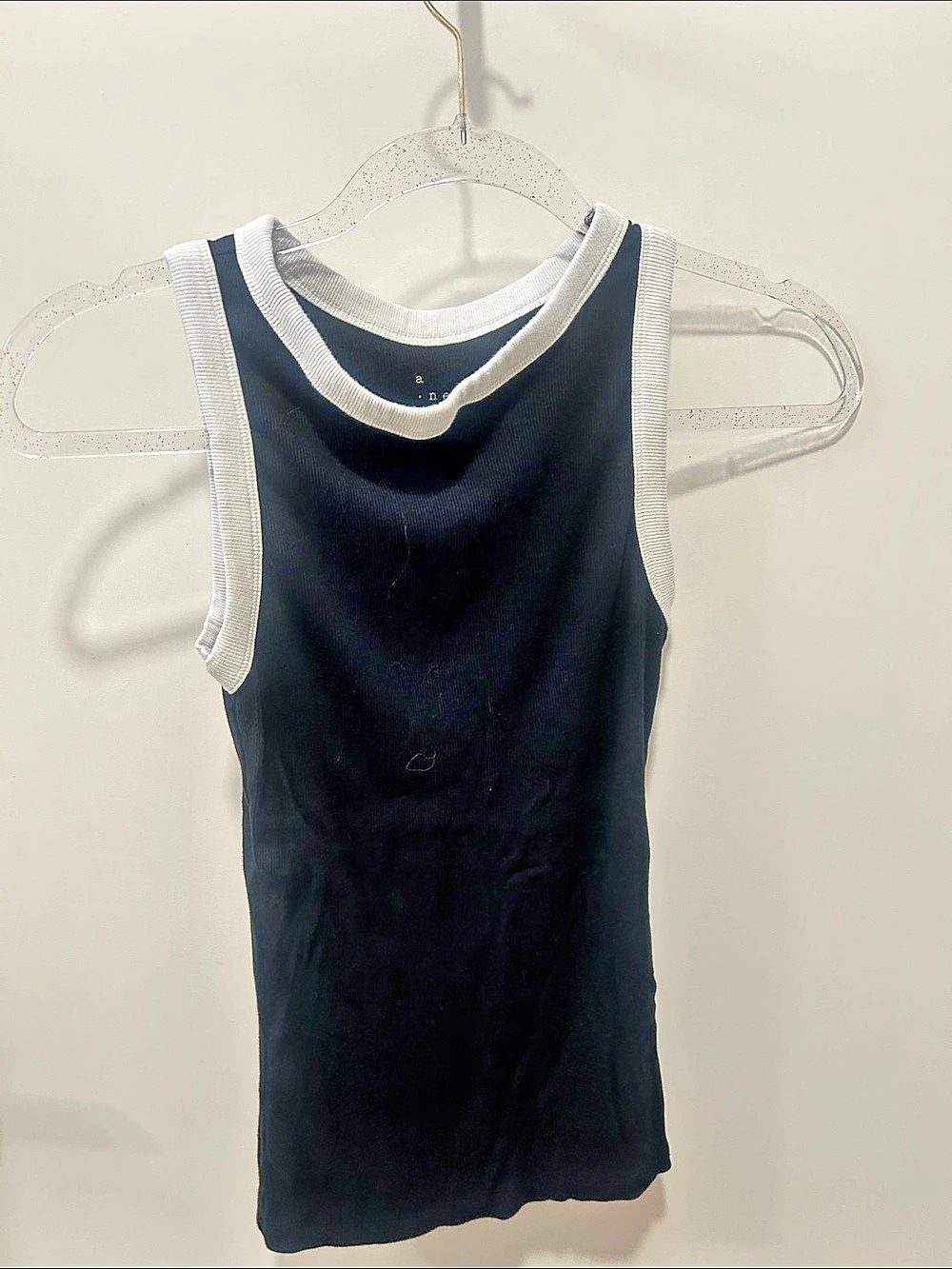 A new day black and white color block tank top